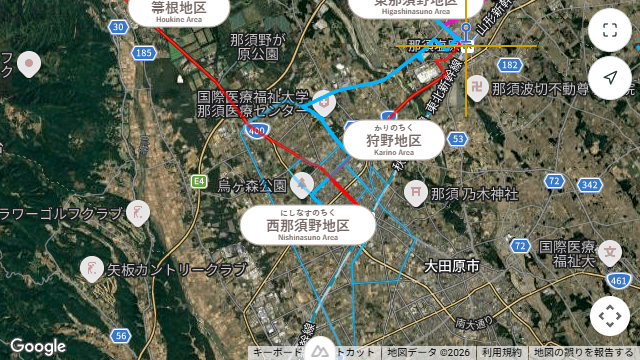 観光マップで西那須野エリアを表示した小地図